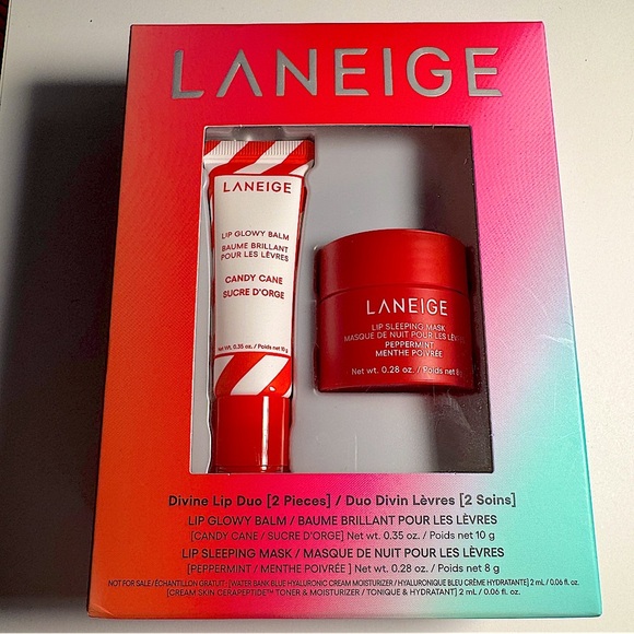 Laneige Divine Lip Duo Candy Cane Peppermint Lip Glowy Balm Sleeping Mask